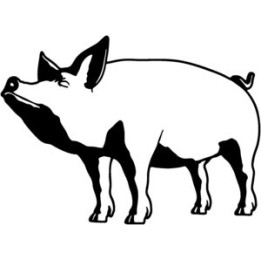 Pig Stickers – Farm Pig Silhouette Decals (2-Pack)