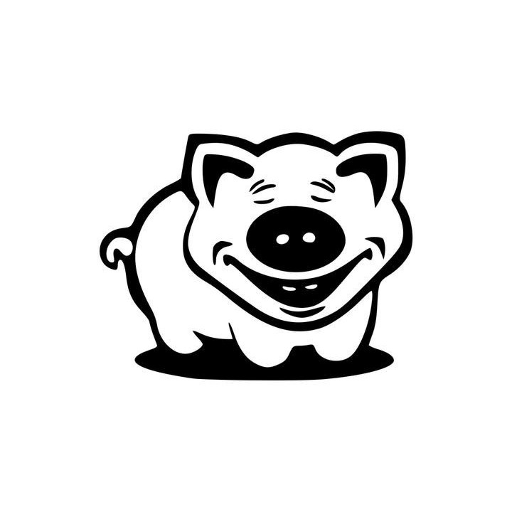 Smiling Pig Stickers – Cartoon Piggy Decals (2-Pack)