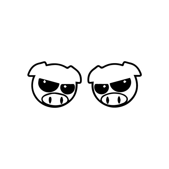 Cool Pig Face Stickers – Cartoon Pig Decals (2-Pack)