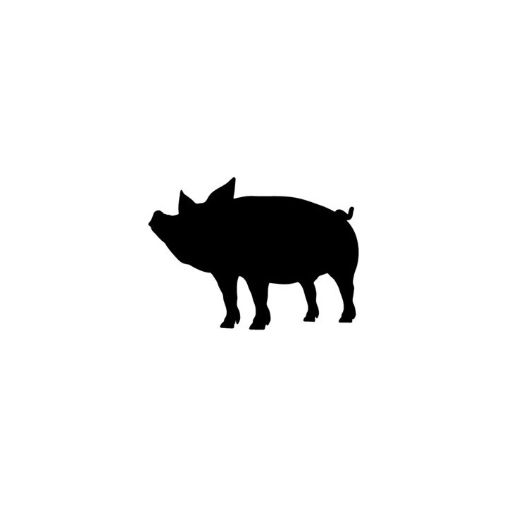 Pig Silhouette Stickers – Farm Animal Decals (2-Pack)
