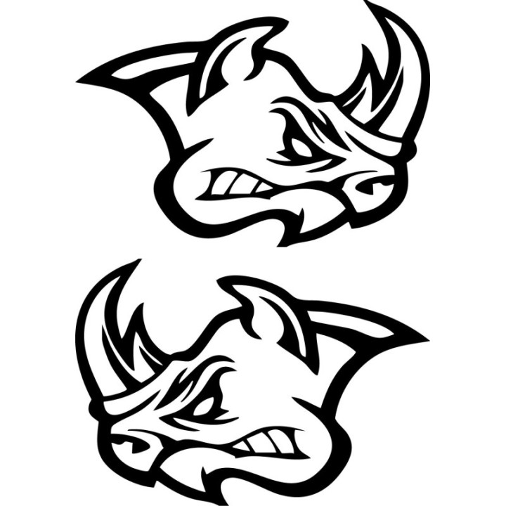 Rhino Stickers V21 – Wildlife Portrait Vinyl Decals (2-Pack)