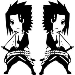 Sasuke Uchiha Chibi Stickers – Naruto Anime Decals (2-Pack)
