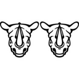 Rhino V3 Stickers – Wildlife Silhouette Animal Decals (2-Pack)
