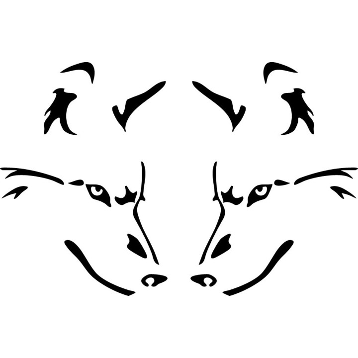Wolf V61 Stickers – Wild Pack Howling Silhouette Vinyl Decals (2-Pack)