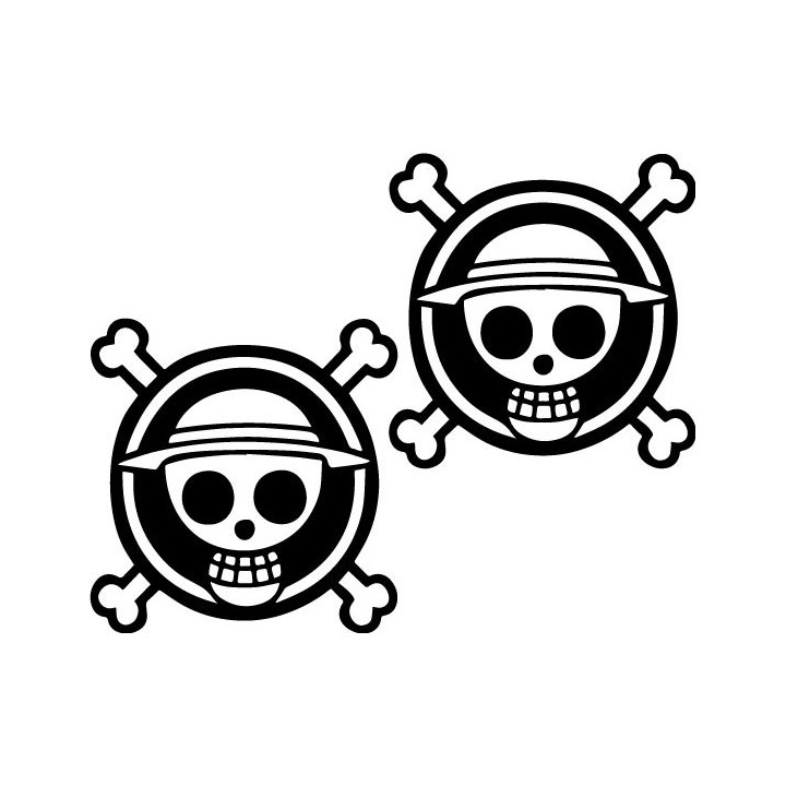 One Piece Straw Hat Pirates Stickers – Luffy Jolly Roger (2-Pack)