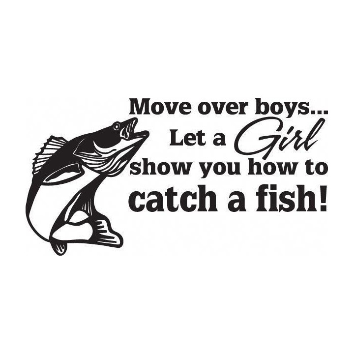Move Over Boys Fishing Vinyl Decal Sticker - DecalsHouse