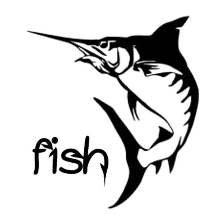Swordfish Marlin Fish Stickers – Fishing Decals (2-Pack)