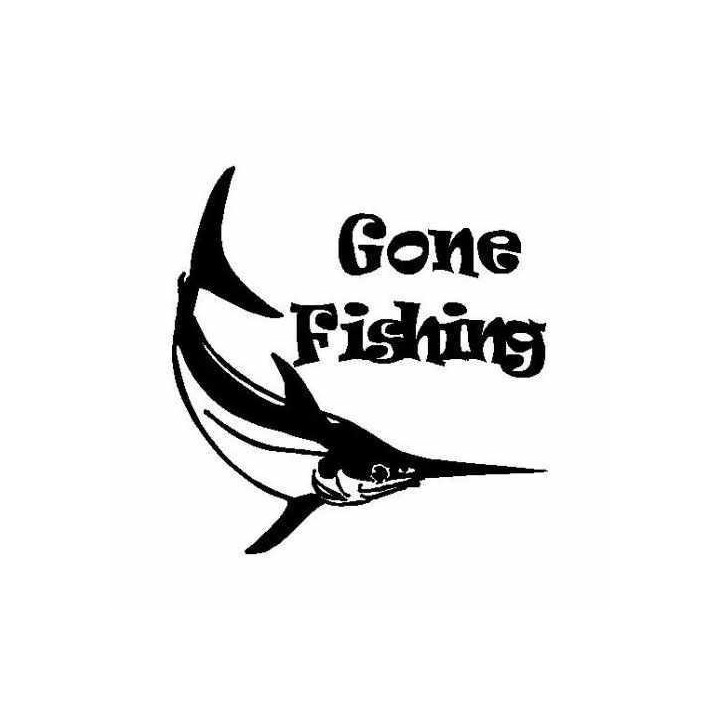 Gone Fishing Swordfish Stickers – Marlin Decals (2-Pack)