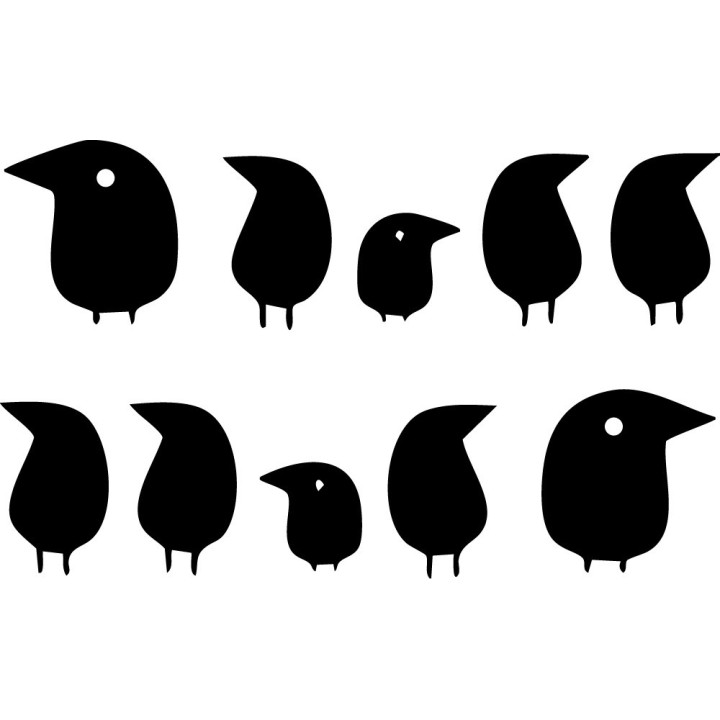 5 Birds Flock Stickers – Flying Silhouette Car Window Decals (2-Pack)
