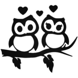 Owls Couple Bird Vinyl Decal Sticker - DecalsHouse