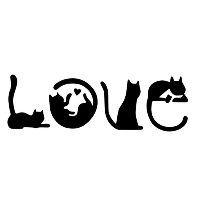 Cat Love Sticker Vinyl Decal - DecalsHouse