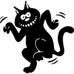 Dancing Cat Stickers – Cartoon Cat Silhouette Decals (2-Pack)