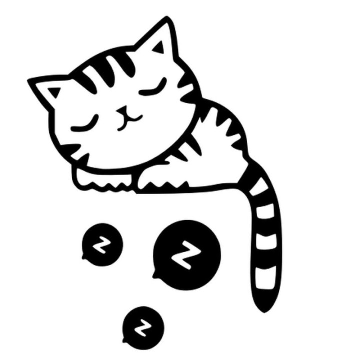 Sleepy Cat Sticker Vinyl Decal - DecalsHouse