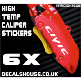 Honda Civic Brake Caliper Stickers – Type R FK8 FK2 EG EK Si (6-Pack)