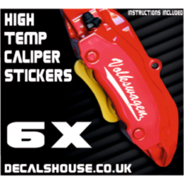 Volkswagen Brake Caliper Stickers – Golf GTI Golf R Polo GTI V3 (6-Pack)