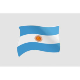 Argentina Waving Flag Sticker – Sol de Mayo Ripple Decal