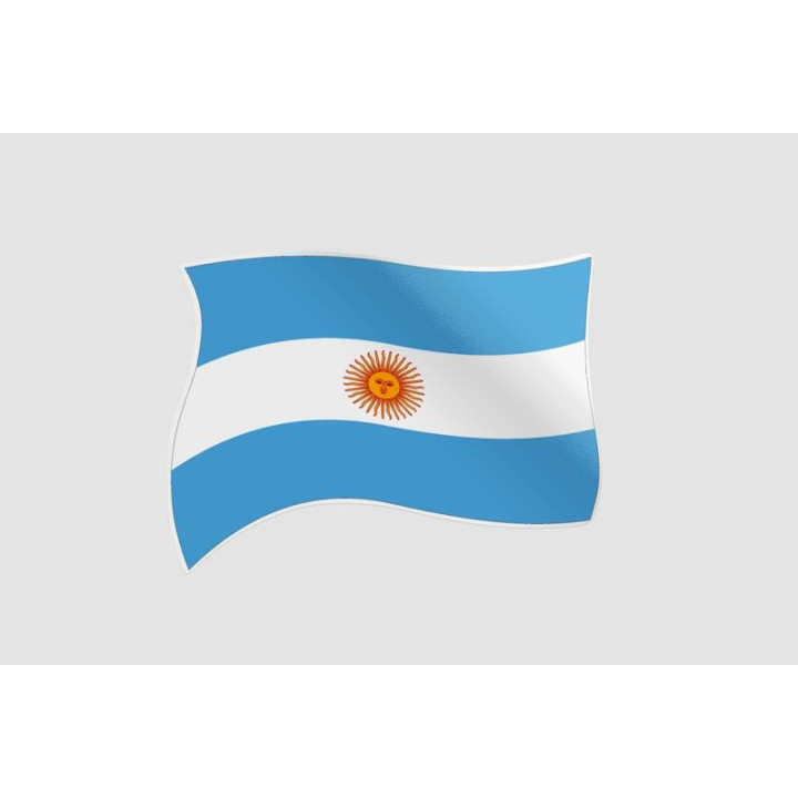 Argentina Waving Flag Sticker – Sol de Mayo Ripple Decal