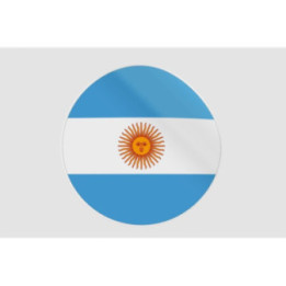 Argentina Flag Round Sticker – Sun of May Circle Decal