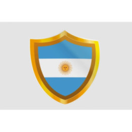 Argentina Flag Gold Shield Sticker – Bordered Badge
