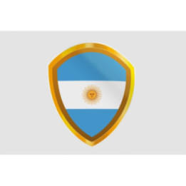 Argentina Flag Gold Pointed Shield Sticker – Crest Decal