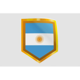 Argentina Flag Gold Angular Shield Sticker – Badge Decal