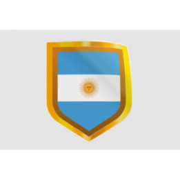 Argentina Flag Gold Heater Shield Sticker – Crest Decal