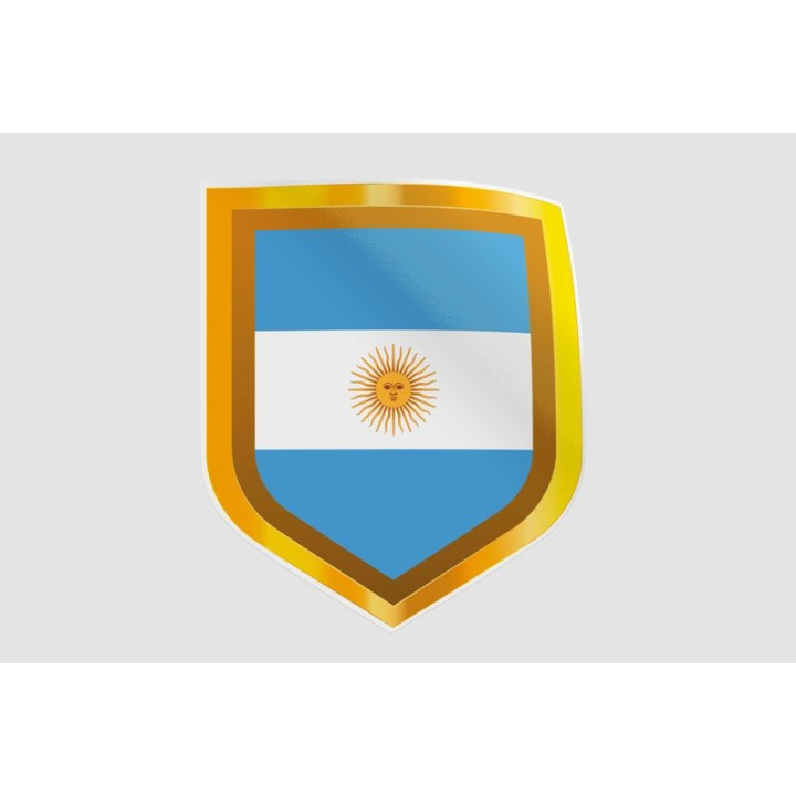 Argentina Flag Gold Heater Shield Sticker – Crest Decal