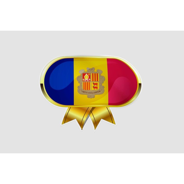 Andorra Flag Style 21 Sticker - DecalsHouse