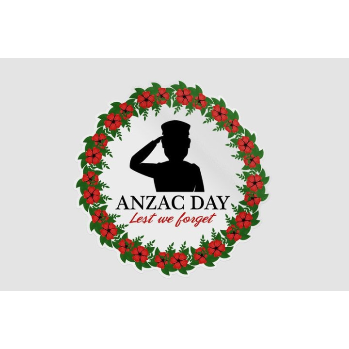 ANZAC Day Lest We Forget Stickers – Poppy Wreath (2-Pack)