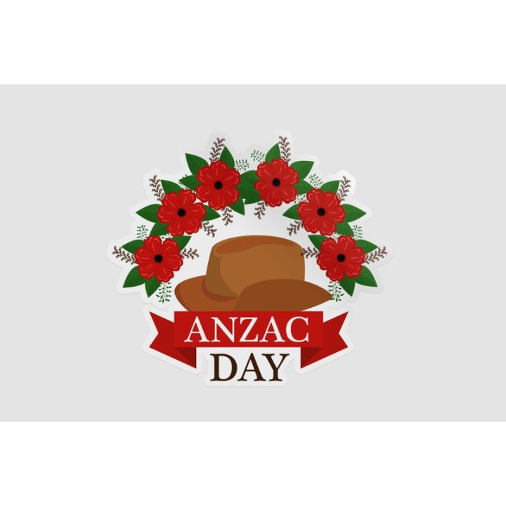 Anzac Day Red Poppy Stickers – Remembrance Decals (2-Pack)