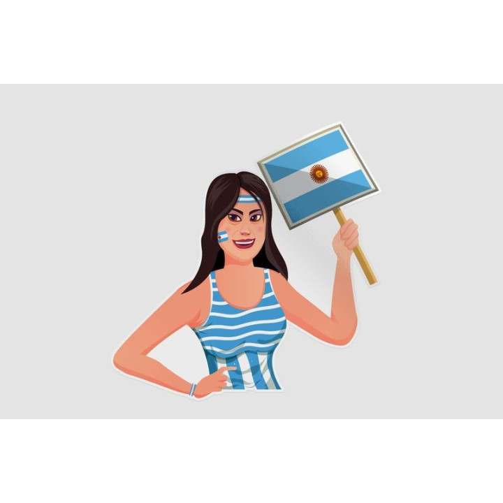 Argentina Football Fan Women Sticker - DecalsHouse