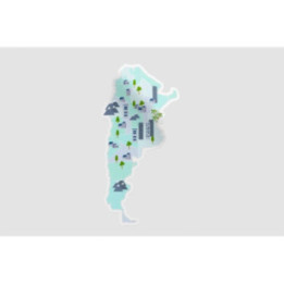 Argentina Map Style 10 Sticker - DecalsHouse
