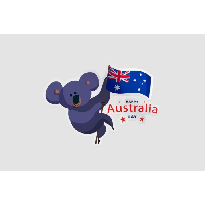 Australia Day With Flag And Koala Style 2 Sticker - DecalsHouse