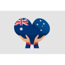 Australia Flag In Heart Sticker - DecalsHouse