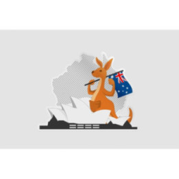 Australia Map Style 13 Sticker - DecalsHouse