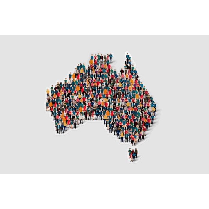 Australia Map Style 19 Sticker - DecalsHouse