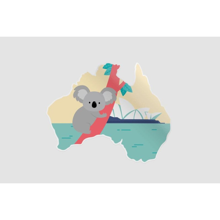 Australia Map Style 24 Sticker - DecalsHouse