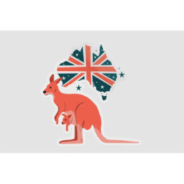 Australia Map With Kangaroo Sticker - DecalsHouse