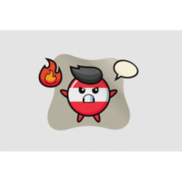 Austria Flag Badge Character Cartoon With Angry Gesture Sticker - DecalsHouse