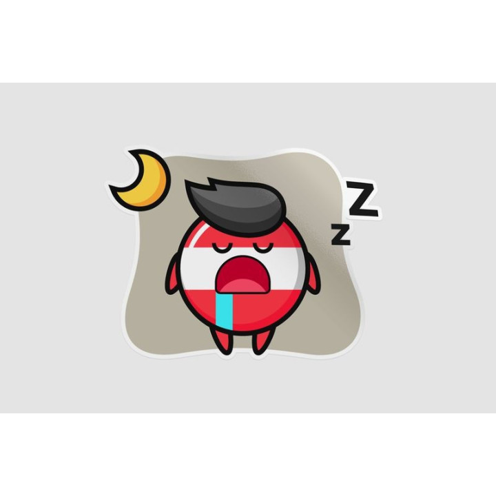 Austria Flag Badge Character Sleeping At Night Sticker - DecalsHouse