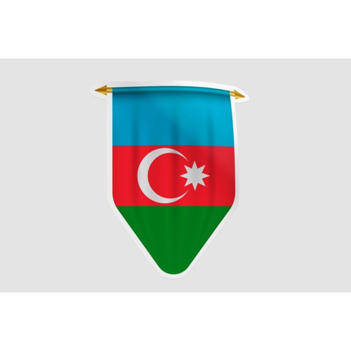 Azerbaijan Flag Style 11 Sticker - DecalsHouse