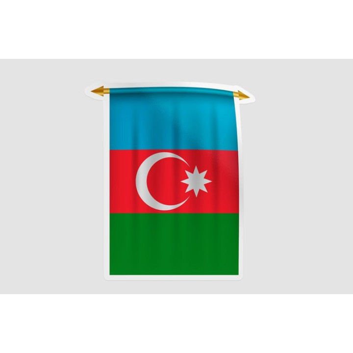 Azerbaijan Flag Style 12 Sticker - DecalsHouse
