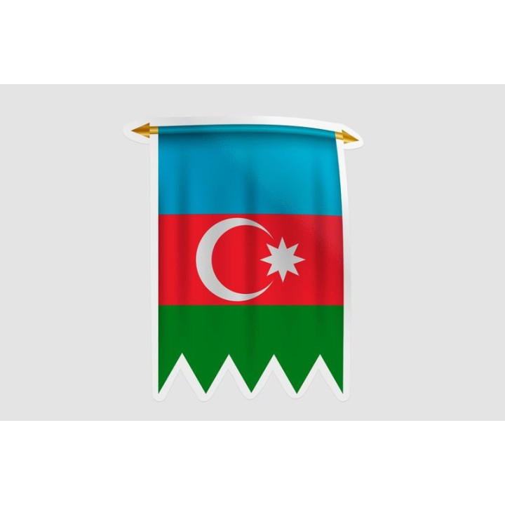 Azerbaijan Flag Style 16 Sticker - DecalsHouse