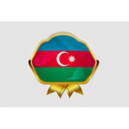 Azerbaijan Flag Style 19 Sticker - DecalsHouse
