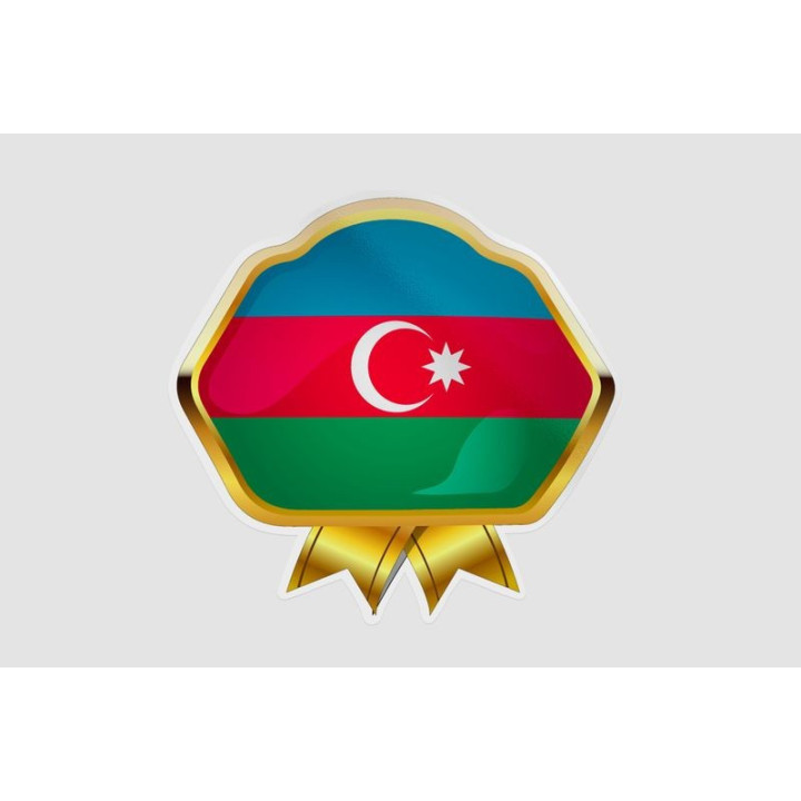 Azerbaijan Flag Style 19 Sticker - DecalsHouse