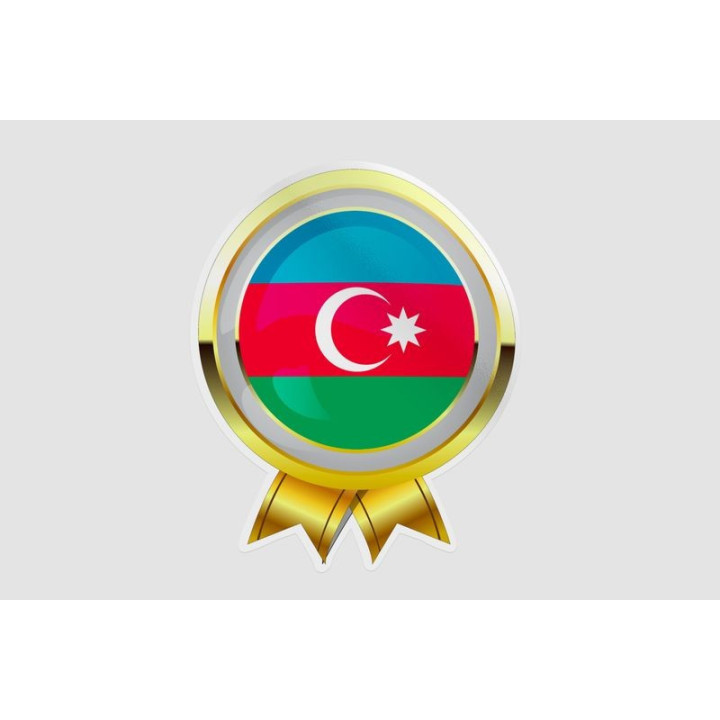 Azerbaijan Flag Style 20 Sticker - DecalsHouse