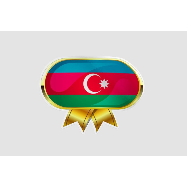 Azerbaijan Flag Style 21 Sticker - DecalsHouse