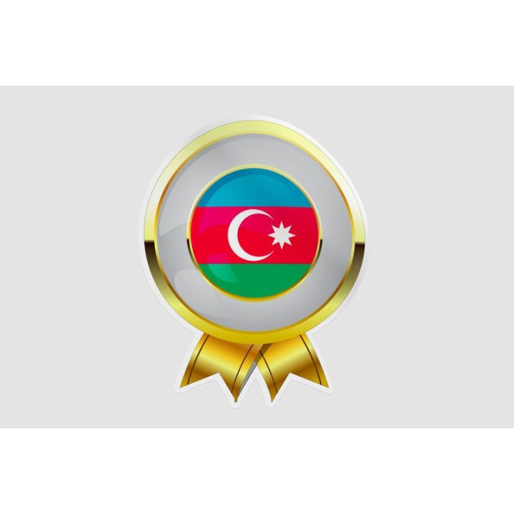 Azerbaijan Flag Style 23 Sticker - DecalsHouse