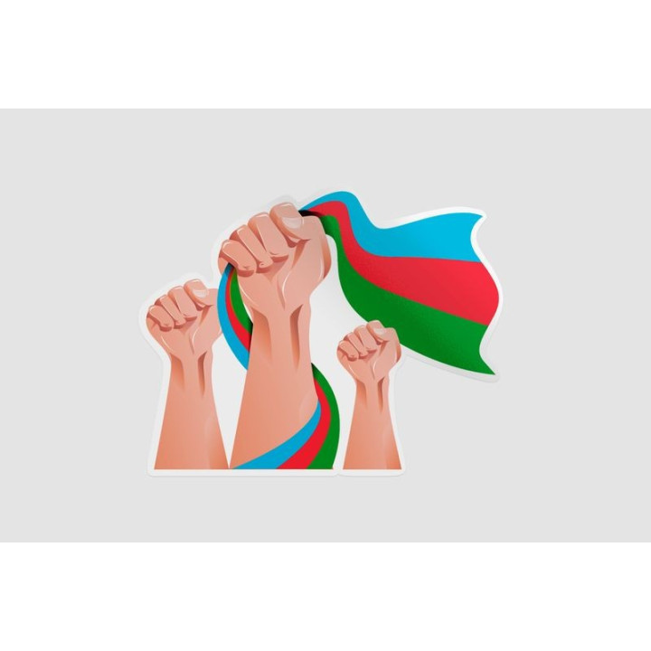 Azerbaijan Flag Style 4 Sticker - DecalsHouse