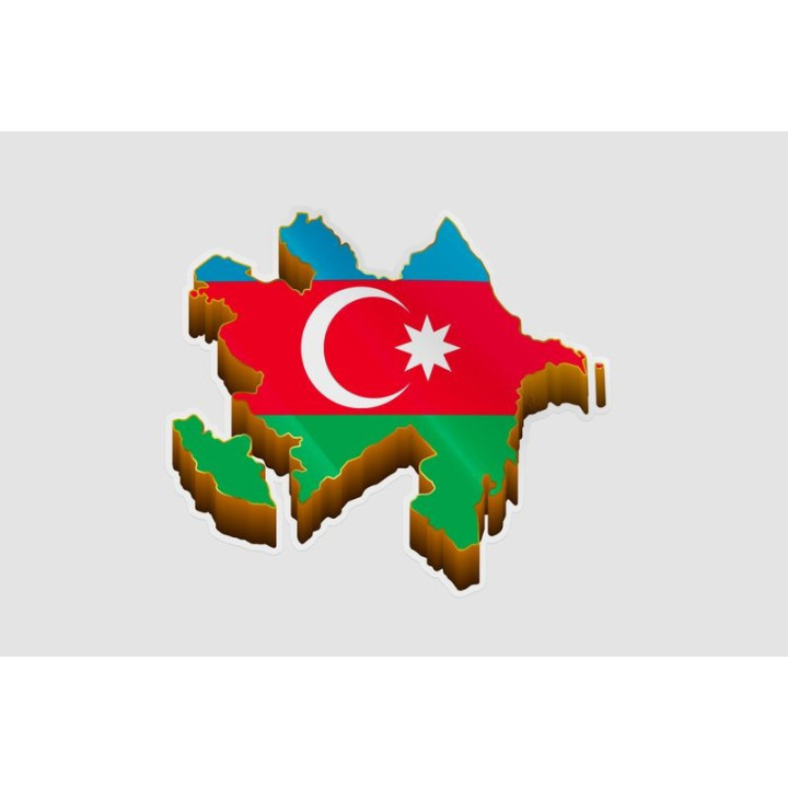 Azerbaijan Map Style 6 Sticker - DecalsHouse